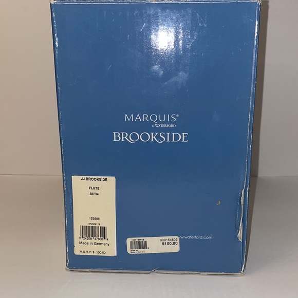 Marquis By Waterford Brookside Set of 4 Lead Crystal Flutes New In Box - Picture 5 of 5